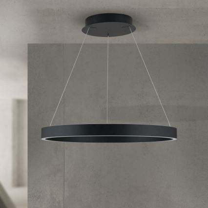 LED Stmívatelný lustr na lanku KOLK LED/60W/230V 2700/3000/4000K pr. 60 cm černá