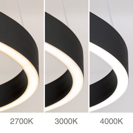 LED Stmívatelný lustr na lanku KOLK LED/60W/230V 2700/3000/4000K pr. 60 cm černá