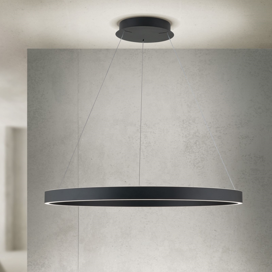 LED Stmívatelný lustr na lanku KOLK LED/80W/230V 2700/3000/4000K pr. 80 cm černá