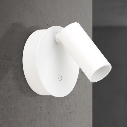 LED Stmívatelné nabíjecí dotykové nástěnné bodové svítidlo LUXY LED/1W/5V 2200 mAh 2700/3000/4000K bílá