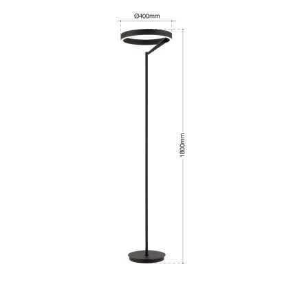 LED Stmívatelná stojací lampa KOLK LED/40W/230V 2700/4000K černá