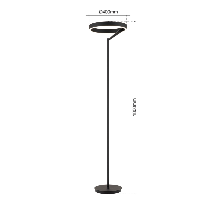 LED Stmívatelná stojací lampa KOLK LED/40W/230V 2700/4000K černá
