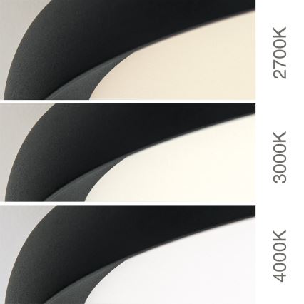 LED Stropní svítidlo KANT LED/30W/230V 2700/3000/4000K pr. 40 cm černá