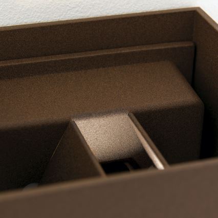 Venkovní nástěnné svítidlo se senzorem pohybu a soumraku CUBE-S LED/13W/230V IP54 hnědá