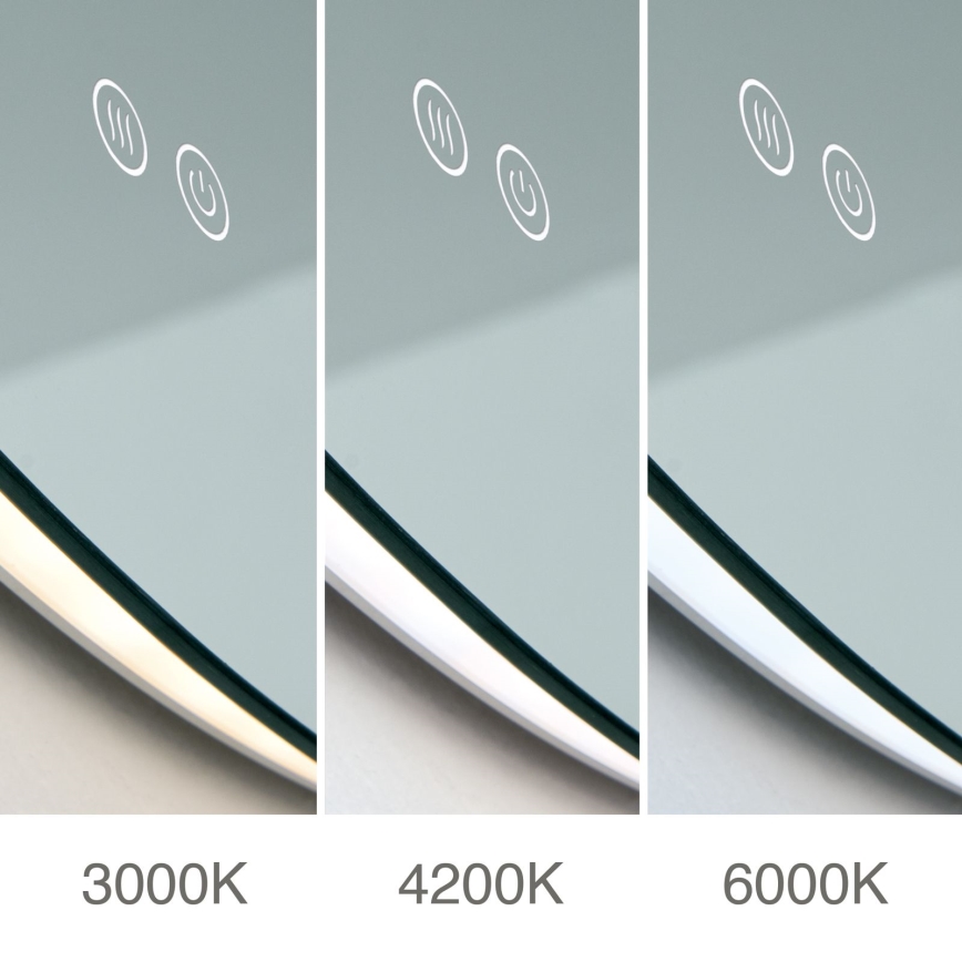 LED Koupelnové vyhřívané nástěnné zrcadlo s podsvícením FOCUS LED/30W/230V 3000/4200/6000K pr. 100 cm IP44