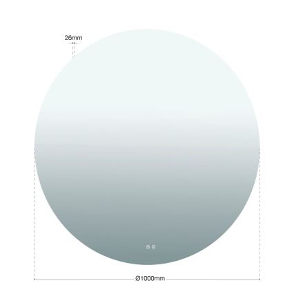 LED Koupelnové vyhřívané nástěnné zrcadlo s podsvícením FOCUS LED/30W/230V 3000/4200/6000K pr. 100 cm IP44