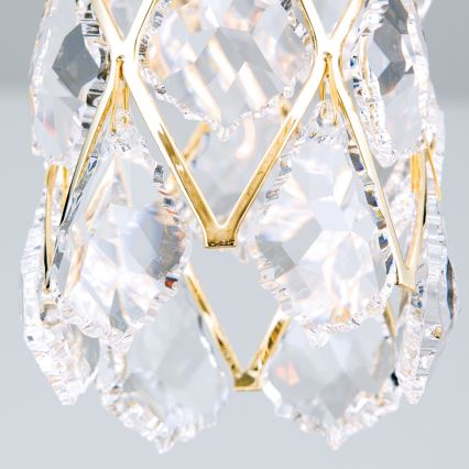 Lustr na lanku RITA 1xG9/40W/230V zlatá