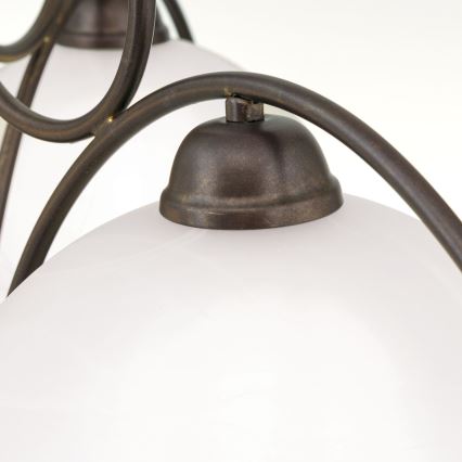 Lustr na řetězu RULA 3xE27/40W/230V pr. 70 cm bílá/bronz