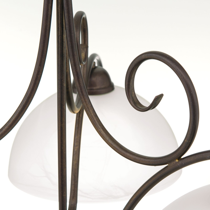 Lustr na řetězu RULA 3xE27/40W/230V pr. 70 cm bílá/bronz