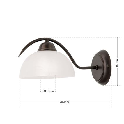 Nástěnná lampa RULA 1xE27/40W/230V bílá/bronz