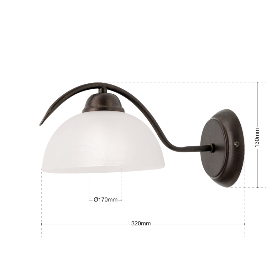 Nástěnná lampa RULA 1xE27/40W/230V bílá/bronz