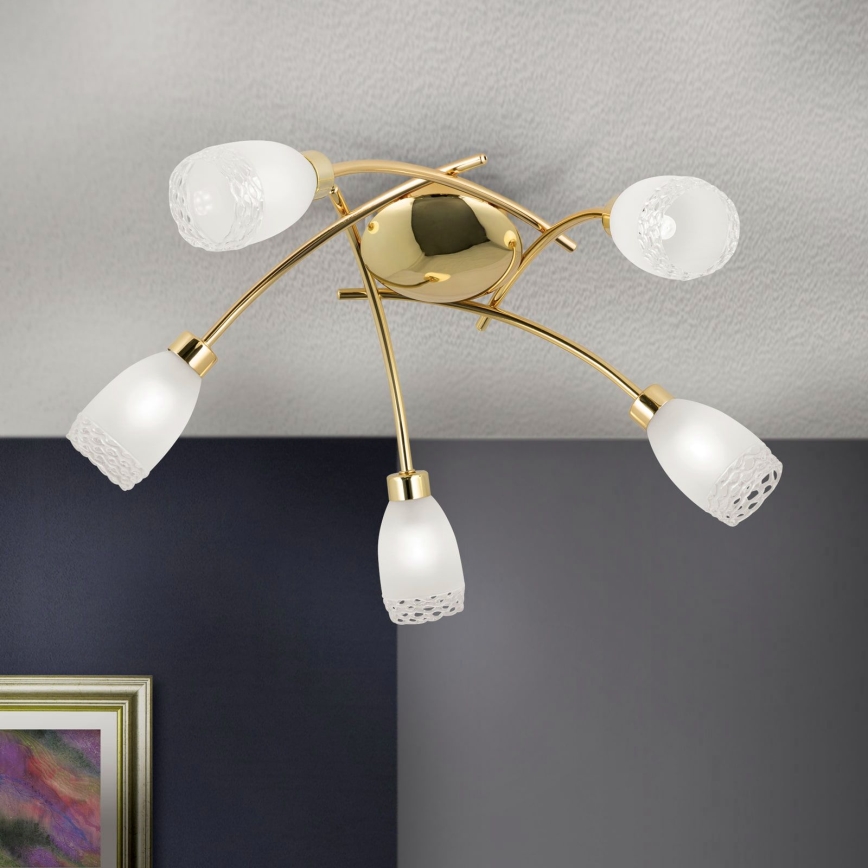 Přisazený lustr CARLA 5xG9/28W/230V zlatá