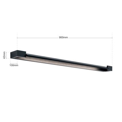 LED Koupelnové osvětlení zrcadla MARILYN LED/24W/230V 90 cm IP44 černá