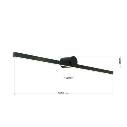 LED Koupelnové osvětlení zrcadla BEAUTY LED/24W/230V 101 cm IP54 černá