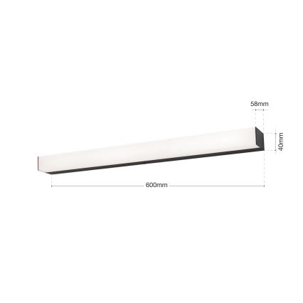 LED Koupelnové osvětlení zrcadla HORIZON LED/12W/230V 3000/4000K 60 cm IP44 černá