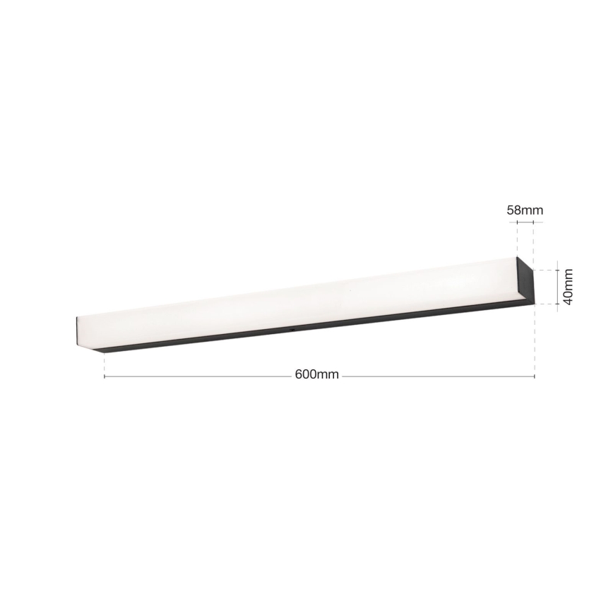 LED Koupelnové osvětlení zrcadla HORIZON LED/12W/230V 3000/4000K 60 cm IP44 černá