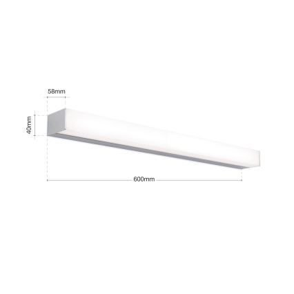LED Koupelnové osvětlení zrcadla HORIZON LED/12W/230V 3000/4000K 60 cm IP44 stříbrná