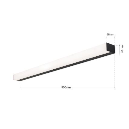 LED Koupelnové osvětlení zrcadla HORIZON LED/18W/230V 3000/4000K 90 cm IP44 černá