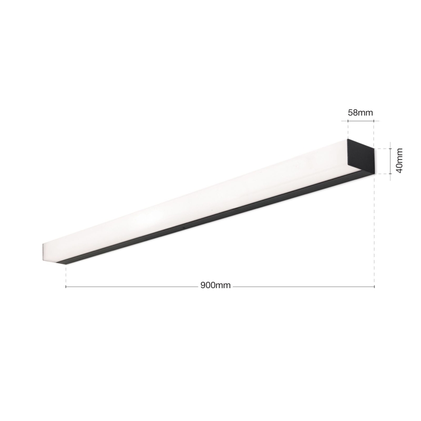 LED Koupelnové osvětlení zrcadla HORIZON LED/18W/230V 3000/4000K 90 cm IP44 černá