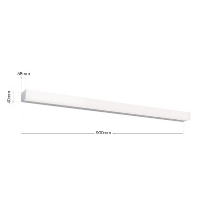 LED Koupelnové osvětlení zrcadla HORIZON LED/18W/230V 3000/4000K 90 cm IP44 stříbrná