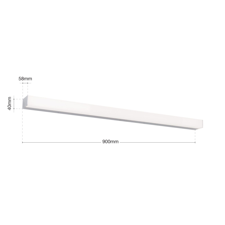 LED Koupelnové osvětlení zrcadla HORIZON LED/18W/230V 3000/4000K 90 cm IP44 stříbrná