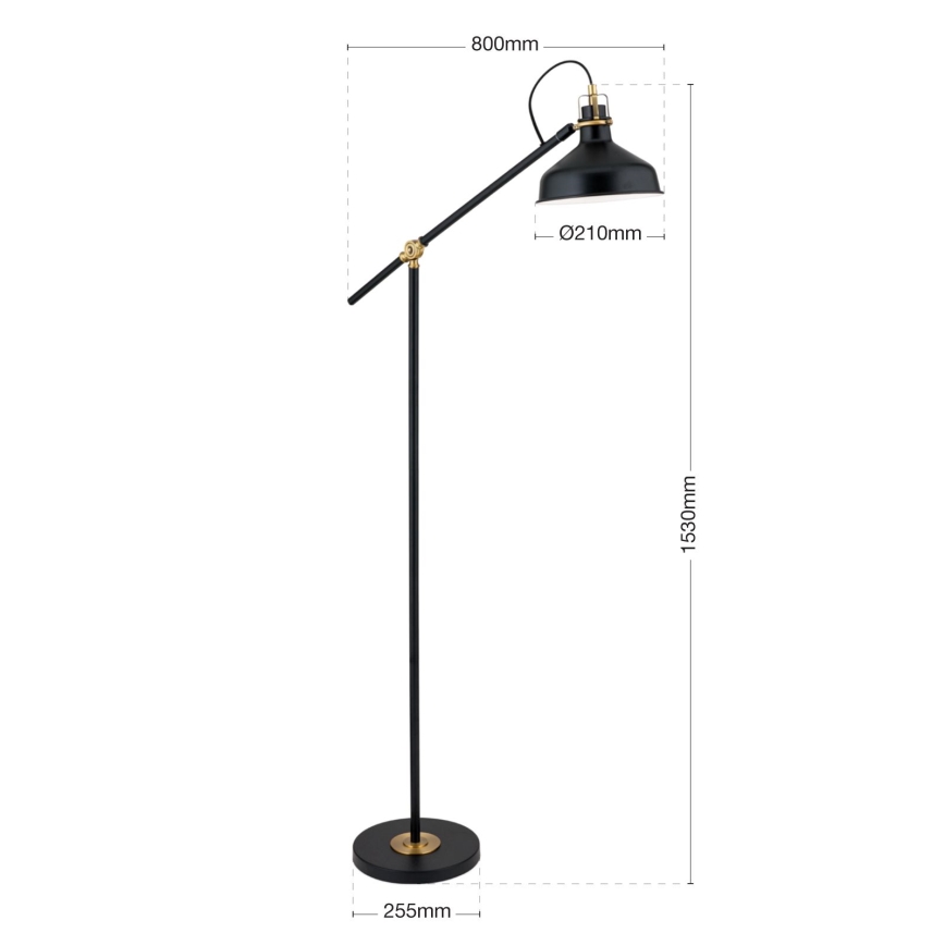 Stojací lampa SCHILLER 1xE27/40W/230V černá/bronz