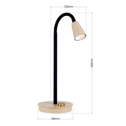 Stmívatelná flexibilní stolní lampa DOTTY 1xGU10/10W/230V béžová/černá