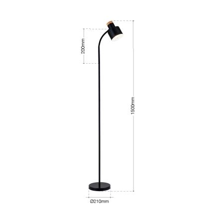 Stojací lampa GILI 1xE27/40W/230V černá