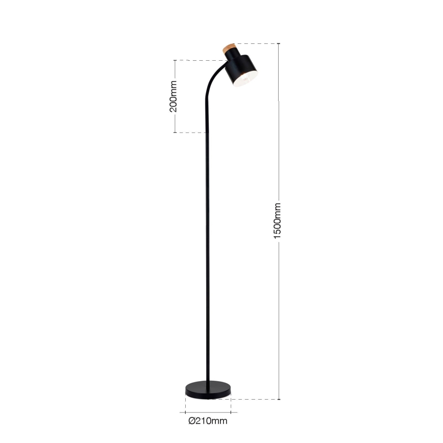 Stojací lampa GILI 1xE27/40W/230V černá