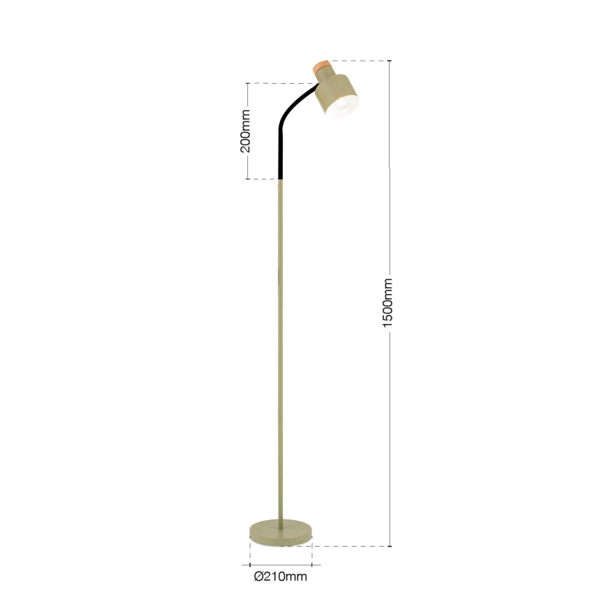 Stojací lampa GILI 1xE27/40W/230V zelená