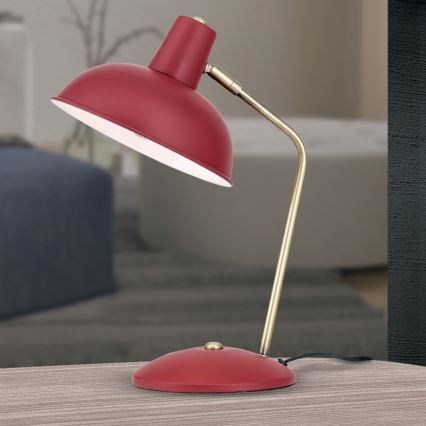Stolní lampa FEDRA 1xE14/40W/230V červená/mosaz