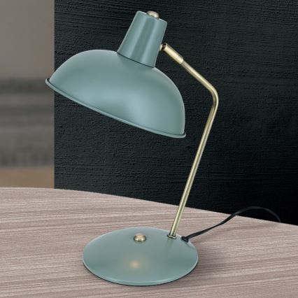 Stolní lampa FEDRA 1xE14/40W/230V mintová/mosaz