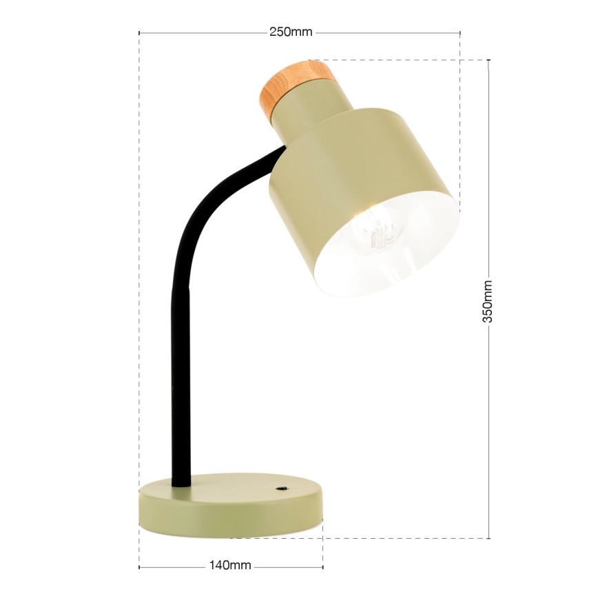 Stolní lampa GILI 1xE27/40W/230V zelená
