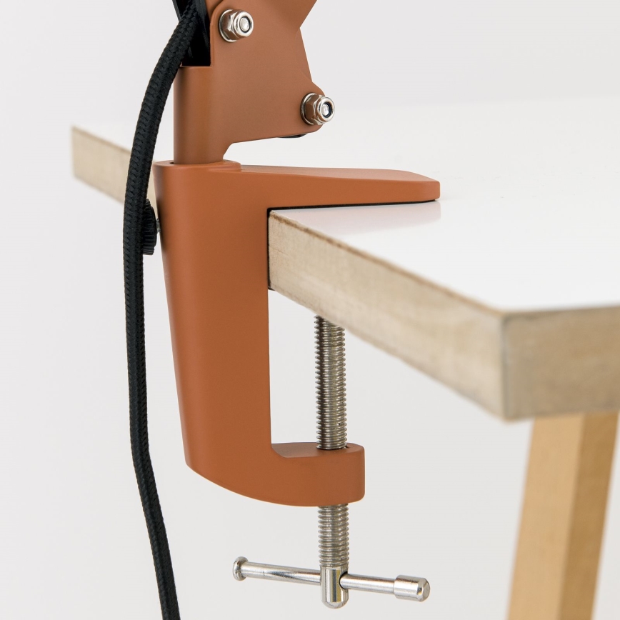 Stolní lampa s klipem GILI 1xE27/40W/230V cihlová