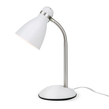 Stolní lampa SCHOOL 1xE27/40W/230V bílá/matný chrom
