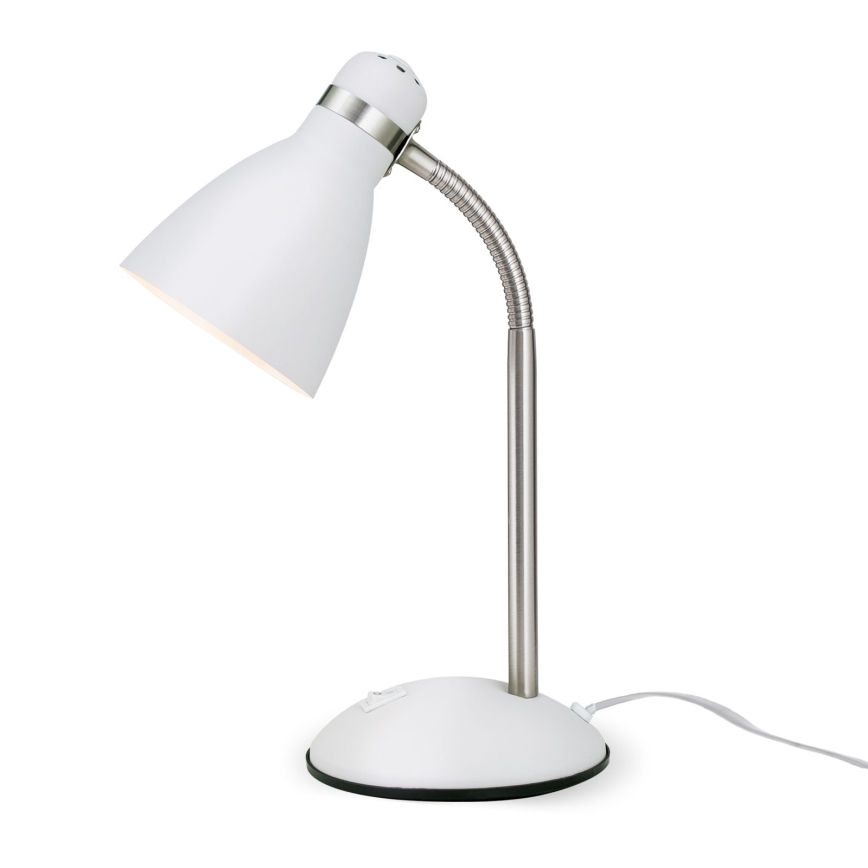 Stolní lampa SCHOOL 1xE27/40W/230V bílá/matný chrom