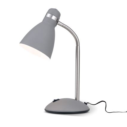 Stolní lampa SCHOOL 1xE27/40W/230V šedá/matný chrom