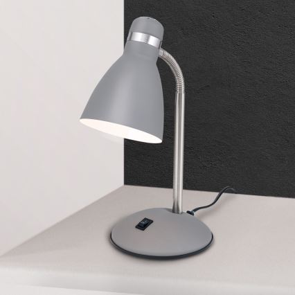 Stolní lampa SCHOOL 1xE27/40W/230V šedá/matný chrom