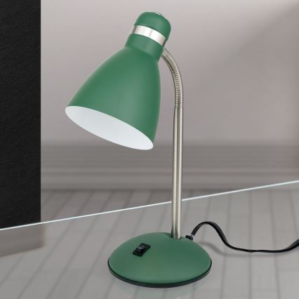 Stolní lampa SCHOOL 1xE27/40W/230V zelená/matný chrom