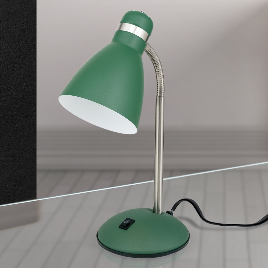 Stolní lampa SCHOOL 1xE27/40W/230V zelená/matný chrom
