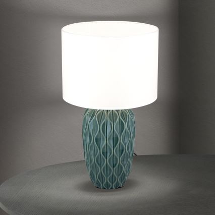 Stolní lampa TORTUGA 1xE27/40W/230V zelená/bílá
