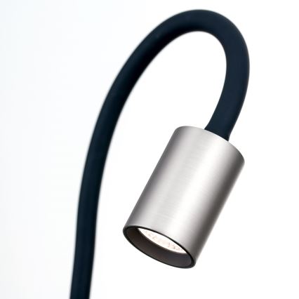 LED Flexibilní stolní lampa s klipem KURT LED/5W/230V stříbrná