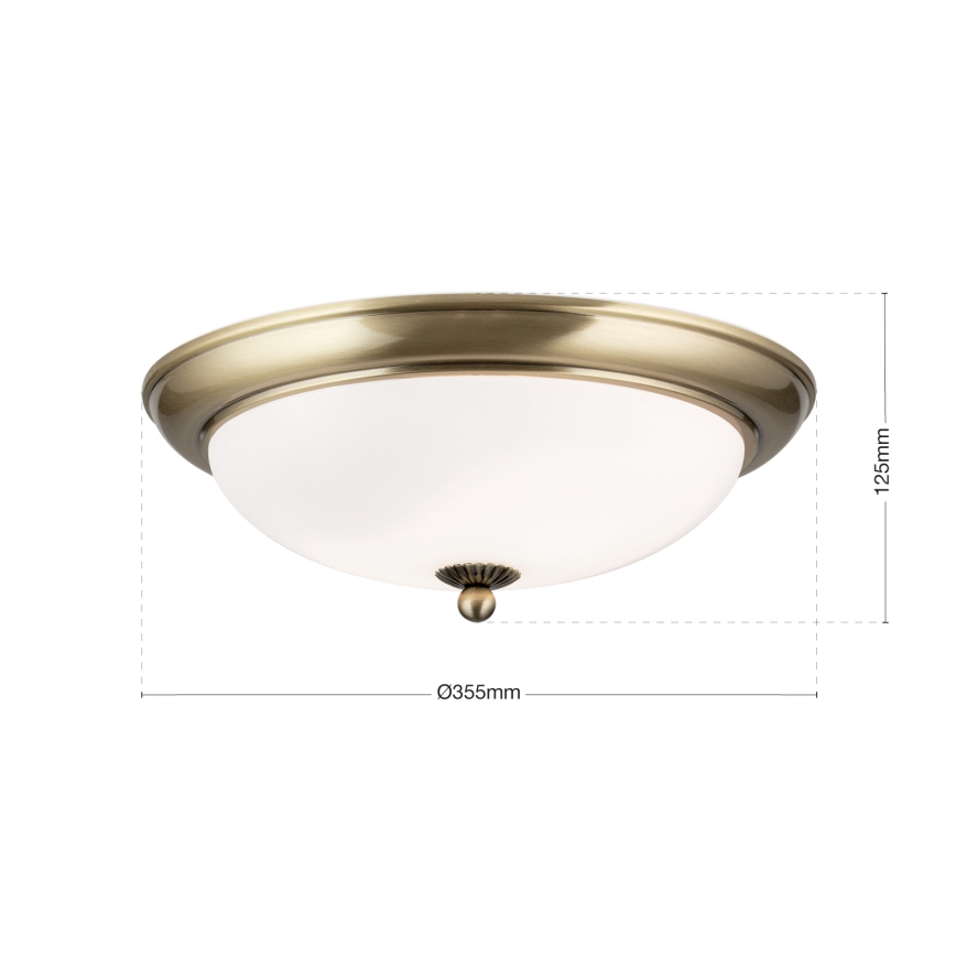 Stropní svítidlo EMPIRA 2xE27/40W/230V pr. 35,5 cm bronz