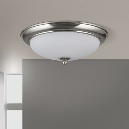 Stropní svítidlo EMPIRA 2xE27/40W/230V pr. 35,5 cm matný chrom