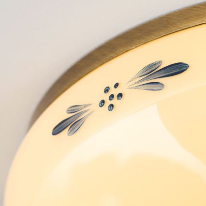 Orion - Stropní svítidlo LANDHAUS 3xE27/60W/230V pr. 35 cm bronz/béžová/modrá