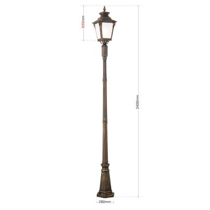 Venkovní lampa AIKO 1xE27/60W/230V 240 cm IP23 bronz/patina