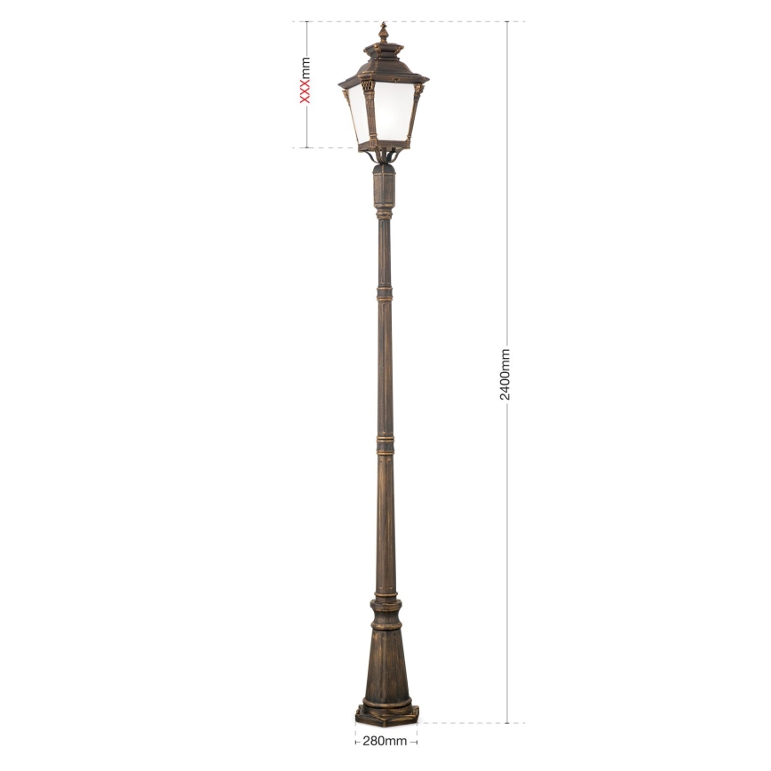 Venkovní lampa AIKO 1xE27/60W/230V 240 cm IP23 bronz/patina
