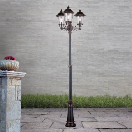 Venkovní lampa KENZO 3xE27/100W/230V IP44 bronz/patina