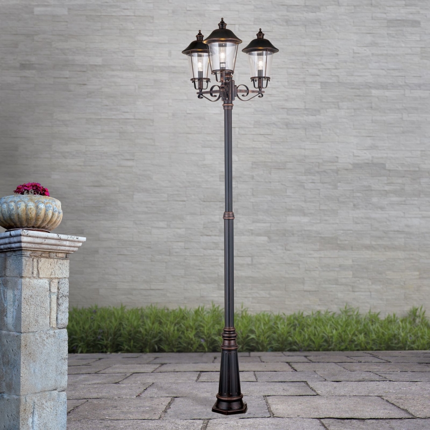 Venkovní lampa KENZO 3xE27/100W/230V IP44 bronz/patina