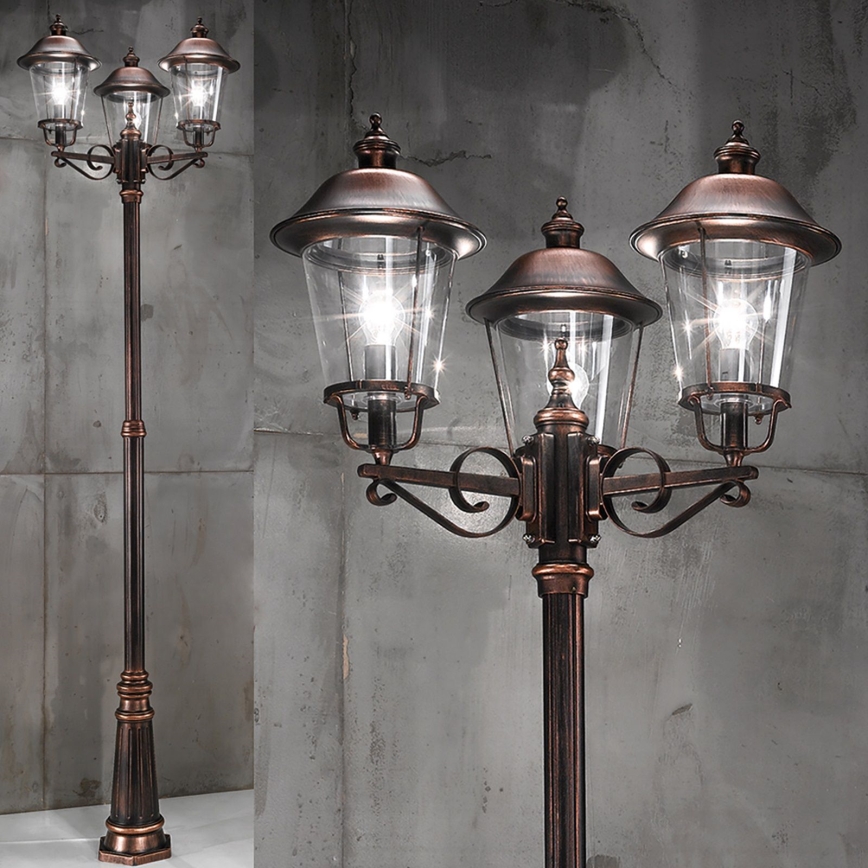 Venkovní lampa KENZO 3xE27/100W/230V IP44 bronz/patina
